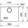 Zlewozmywak jednokomorowy FRANKE Mythos MYX 210-50 127.0624.561 Stal szczotkowana 41.2x51.2 Bateria w zestawie Nie