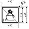 Zlewozmywak jednokomorowy FRANKE Box BXX 210/110-45 127.0453.655 Stal szczotkowana 45x49 Wykonanie Stal szlachetna