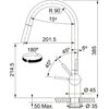 Bateria FRANKE Leda Neo Pull-out 115.0590.047 Stal szlachetna Funkcje dodatkowe Aerator laminarny