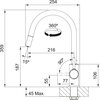 Bateria FRANKE Lina Pull-out 115.0693.229 Chrom Typ Stojąca