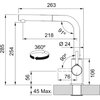 Bateria FRANKE Lina L Pull-out 115.0728.484 Onyx Wykonanie korpusu Mosiądz