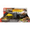 Opakowanie zawiera figurkę dinozaura z serii "Jurassic World Rebirth" o nazwie "Chilantaisaurus", z widocznym logo "Mattel" w prawym dolnym rogu. Na opakowaniu znajduje się również napis "GIGANTIC THRASHERS™ GIGANTESQUES DESTRUCTEURS".