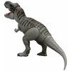Na zdjęciu znajduje się szara figurka dinozaura z otwartą paszczą, z widocznymi szczegółami anatomicznymi, takimi jak łuski i pazury. Figurka ma ciemniejsze pasy na grzbiecie i jest ustawiona w dynamicznej pozie.