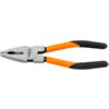 Na zdjęciu widoczne są szczypce z metalowymi szczękami i pomarańczowo-czarnymi uchwytami. Na metalowej części znajduje się napis "NEO TOOLS".