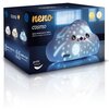 Pudełko z lampką nocną dla dzieci w kształcie chmurki, z napisem "neno cosmo" oraz informacjami: "silicone bedside lamp for children", "silikonowa lampka nocna dla dzieci", "3 levels of brightness", "11 modes of light", "gentle to touch". Na opakowaniu wi