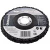 Tarcza do szlifowania GRAPHITE 58T450 o średnicy 125 mm z widocznym logo "GRAPHITE" oraz kodem kreskowym 5902062117106. Na etykiecie znajdują się piktogramy dotyczące bezpieczeństwa, oznaczenia techniczne oraz tekst w kilku językach, w tym "Włóknina ścier