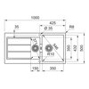 Zlewozmywak półtorakomorowy z ociekaczem FRANKE Sirius 2.0 S2D 651-100 143.0671.693 Beżowy 50x100 Komora 1 350 x 432 x 200 mm