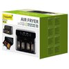 Pudełko produktu "Air Fryer Frytkownica beztłuszczowa MAESTRO MR-758 9l z okienkiem do obserwacji postępów" z widocznymi zdjęciami frytkownicy oraz napisami: "8 PROGRAMS", "CAPACITY: 4,5L + 4,5L", "MAX POWER: 2000W", "HEALTHY AND OIL FREE FRYING". Logo "M