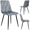 Krzesło EHOKERY Madison Velvet Grafitowy Materiał Metal