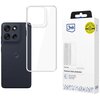 Przezroczyste etui na telefon jest pokazane obok opakowania z logo "3mk" i oznaczeniem "Military Grade". Na opakowaniu widnieje napis "Premium back protection" oraz "Maximum durability".