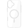 Przezroczyste etui na telefon z wycięciem na aparat i widocznym okrągłym wzorem na środku, przeznaczone do modelu Apple iPhone 17. Produkt jest wykonany z przezroczystego materiału, co pozwala na widoczność urządzenia.