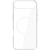 Przezroczyste etui na telefon z widocznym okrągłym wzorem na środku, przeznaczone do modelu Apple iPhone 17 Air. Produkt ma gładką powierzchnię i wycięcia na przyciski oraz aparat.