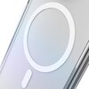 Przezroczyste etui na telefon z widocznymi wycięciami na aparat i przyciski, leży obok białego smartfona z trzema obiektywami aparatu. Na obudowie telefonu widoczny jest napis "SAMSUNG".