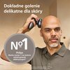 Na zdjęciu widoczna jest osoba używająca golarki, z tekstem: "Dokładne golenie delikatne dla skóry" oraz "No1 Philips Marka numer 1 na świecie wśród golarek elektrycznych*". Na dole znajduje się mały tekst: "*Źródło: Euromonitor International Limited, war