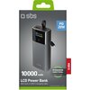 Powerbank SBS Evolved LCD 10000mAh PD 20W Szary Pojemność nominalna [mAh] 10000