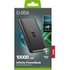 Powerbank SBS Infinity 10000 mAh 10W Czarny Pojemność nominalna [mAh] 10000