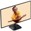 Monitor AOC 27B31H o przekątnej 27 cali, rozdzielczości 1920x1080 pikseli, z matrycą IPS, częstotliwością odświeżania 120Hz, czasem reakcji 4 ms [GTG] i 1 ms [MPRT]. Na ekranie widoczna jest osoba w pomarańczowej koszulce, uśmiechająca się i nosząca okula