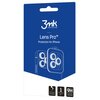 Niebieskie opakowanie produktu z białym logo "3mk Protection" oraz napisem "Lens Pro™ Protection for iPhone". Na dole opakowania znajdują się ikony z napisami: "unbreakable", "1 pc.", "9H hardness".