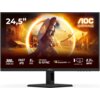 Monitor AOC 25G4SRE 24.5" wyświetla grafikę z postacią w zbroi na tle miasta, z widocznymi napisami: "24,5", "300Hz (310Hz OC)", "FAST IPS", "1ms GTG", "NVIDIA G-SYNC", "DisplayHDR 400", "LOW INPUT LAG", "0.3ms MPRT" oraz logo AOC Gaming.