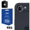Na zdjęciu widoczna jest nakładka na obiektyw aparatu telefonu oraz opakowanie z napisem "3mk Protection Lens Pro™ Protection for iPhone". Na opakowaniu znajdują się ikony z oznaczeniami "unbreakable", "1 pc." oraz "9H hardness".