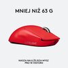 Mysz LOGITECH G Pro X Superlight Czerwony Dla graczy Tak