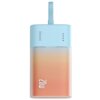 Niebiesko-pomarańczowy powerbank z logo "Baseus" na górnej części oraz oznaczeniem "20W" na dolnej części obudowy. Urządzenie ma prostokątny kształt z zaokrąglonymi krawędziami i widocznym uchwytem na górze.