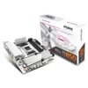 Na zdjęciu widoczna jest płyta główna z oznaczeniami "PURE" i "HDMI", obok której znajduje się pudełko z napisem "SAPPHIRE PURE B850M WiFi" oraz "AMD RYZEN B850". Pudełko przedstawia futurystyczną postać i logo "PURE".