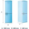 Lodówka VESTFROST VR-FB373-2E1BU No Frost 190.1cm Niebieski Sterowanie Elektroniczne