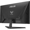 Zbliżenie na tylny panel monitora, ukazujące różne porty wejściowe, w tym dwa porty HDMI, port DisplayPort oraz gniazdo zasilania. Na obudowie widoczne jest logo z napisem "TUF GAMING".