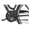 Czarno-zielony rower trekkingowy z widocznym mechanizmem napędowym, pedałem oraz częścią tylnego koła z oponą i błotnikiem. Na ramie znajduje się napis "FORREST".