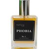 Na zdjęciu znajduje się flakon perfum o nazwie "EUPHORIA CAR PHOBIA No. 1 CAR FRAGRANCE" z przezroczystego szkła, wypełniony żółtawym płynem. Na czarnej etykiecie widnieje napis "euphoria car PHOBIA No. 1 CAR FRAGRANCE", a zakrętka flakonu jest metaliczna