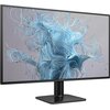Przedstawiony jest monitor z cienką ramką, wyświetlający abstrakcyjną grafikę z niebieskimi, splątanymi liniami na szarym tle. Na dolnej ramce widoczne jest logo "PHILIPS".