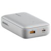 Biały powerbank z zaokrąglonymi krawędziami, na którym widoczne są napisy "AUKEY" oraz "20000 mAh". Na jednym z boków znajdują się dwa porty oznaczone jako "Out" i "PD In/Out".