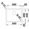 Zlewozmywak BLANCO Solis 500-U 526122 Stal szczotkowana Szerokość [cm] 54