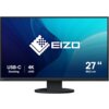 Monitor z czarną ramką wyświetla niebiesko-turkusową grafikę z logo "EIZO" na środku. Na ekranie widoczny jest tekst: "USB-C Docking", "4K UHD", "27” 68,5 cm".