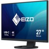 Monitor z czarną ramką wyświetla niebieski ekran z logo "EIZO" oraz napisami: "USB-C Docking", "4K UHD", "27” 68,5 cm".