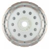 Tarcza do szlifowania GRAPHITE 57T325 o średnicy 180 mm z widocznymi segmentami szlifierskimi i otworami. Na tarczy znajduje się tekst: "57T325 GRAPHITE CONCRETE EN13236" oraz oznaczenia dotyczące bezpieczeństwa i kierunku obrotu.