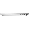 Srebrny laptop widziany z boku, z zamkniętą pokrywą, posiadający kilka portów, w tym dwa porty USB-C, port HDMI oraz port USB-A. Obudowa jest smukła i minimalistyczna.