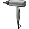Na zdjęciu znajduje się suszarka do włosów w kolorze srebrnym z czarnymi elementami, z widocznym logo "BaByliss" na obudowie. Suszarka ma ergonomiczny uchwyt i długi przewód zasilający.