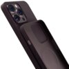Ciemnofioletowe etui 3MK Hardy MagSilicone do Apple iPhone 14 Pro Max, ukazujące szczegóły konstrukcji, w tym otwory na przyciski i aparat. Produkt wykonany z gładkiego materiału, z widocznym okrągłym wzorem na wewnętrznej stronie.