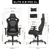 Fotel GAMVIS Elite 2.0 Pro XL Czarny (złote elementy) Podświetlenie RGB Nie
