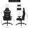 Fotel GAMVIS Elite 2.0 XL Basic Czarny (złote elementy) Regulacja podłokietników Góra - dół