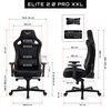 Fotel GAMVIS Elite 2.0 Pro XXL Czarny (złote elementy) Regulacja podłokietników Góra - dół
