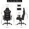 Fotel GAMVIS Elite 2.0 Pro XL Czarny (białe elementy) Podświetlenie RGB Nie