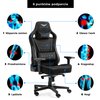 Fotel GAMVIS Elite 2.0 Pro XXL Czarny (białe elementy) Materiał podłokietników Carbon Fiber