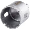 Na zdjęciu znajduje się metalowa otwornica z widocznym napisem "40mm" na górnej powierzchni. Narzędzie ma ząbkowaną krawędź tnącą i otwory w bocznej ściance.