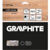 Opakowanie produktu z drewnianym tłem zawiera oznaczenia: "57T228", "Ø 210 x 30 mm", "EN 847-1", ikony z napisami "DREWNO", "TCT", "x40", "15°", "2,4 mm", "1,6 mm", "MAX 8000 min⁻¹", "SZYBKIE CIĘCIE". Na czarnym tle widnieje logo "GRAPHITE" oraz informacj