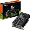 Pudełko z napisem "GIGABYTE GeForce RTX 5060 Ti Windforce Max OC 16GB" oraz karta graficzna z dwoma wentylatorami i logo "GIGABYTE". Na pudełku widnieje grafika futurystycznego robota oraz oznaczenia "DLSS 4", "Ray Tracing", "Reflex", "Studio".