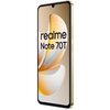 Zdjęcie przedstawia dwa profile złotego smartfona, ukazujące jego boczne krawędzie. Na jednej z krawędzi widoczne są przyciski oraz wystające moduły aparatu.