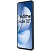 Czarny smartfon z widocznym logo "realme" na dolnej części tylnej obudowy. Na górze znajduje się moduł aparatu z dwoma obiektywami i lampą błyskową, a obok nich widoczny jest napis "AI CAMERA".